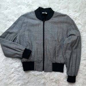 Vintage Glen Plaid Bomber Jacket Size Medium